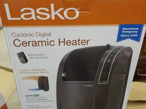 lot 107 image: Lasko Cyclonic digital ceramic heat...