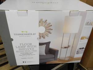 lot 138 image: Threshold floor lamp with shelves...