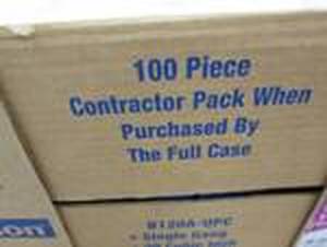 lot 256 image: Carlon 1-Gang 20 cu. in. New Work PVC Electrical Outlet Box (Case of 100) Retail $26.00