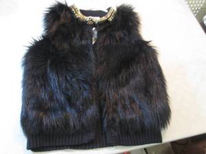 lot 3 image: Ladies Michael Kors Black Fur Vest ...