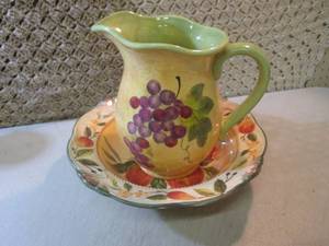 lot 15 image: Ceramic Pitcher and Bowl  RM4...
