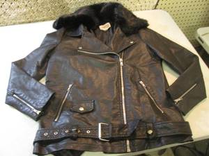 lot 34 image: Ladies Forever21 Leather Jacket wit...