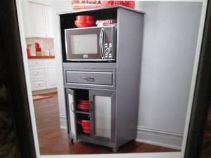 lot 47 image: Microwave Storage with Glass Door C...