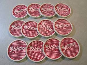 lot 120 image: 12 Miller Beer Rubber Coasters 4 x...