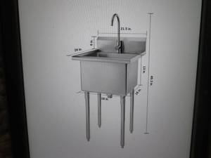 lot 136 image: Trinity Stainless Steel Utility Sin...