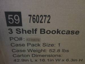 lot 137 image: 3-Shelf Book Case See photos for si...