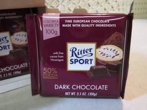 lot 189 image: Box of 12 Ritter Sport Dark Chocola...