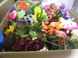 Large Box of Artificial Flowers...
