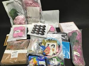 Lot Of Party Suppliesand Home Goods Decorative Paper Bags, Event Planner, Party Balloons, Artificial Decorative Flowers and MORE