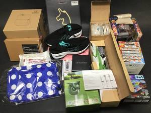 Lot Of Mixed Childrens Toys and Home Goods Neon Unicorn Light, Size 39 Water Shoes, Blokko LED Powered Building Blocks and MORE