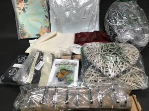 Lot Of Mixed Home Goods Curtains, Home D�cor, Wall Mount Coat Rackand MORE