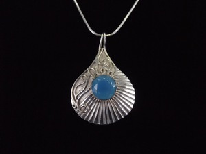 .925 Sterling Silver Faceted Aquamarine Pendant Necklace