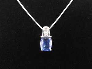 .925 Sterling Silver Faceted Topaz Crystal Pendant Necklace