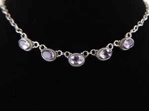 .925 Sterling Silver Faceted Amethyst Necklace