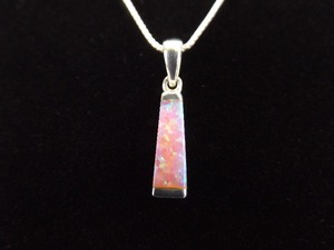 .925 Sterling Silver Opal Pendant Necklace