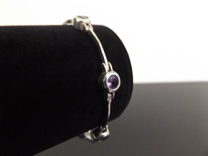 .925 Sterling Silver Faceted Amethyst Bracelet