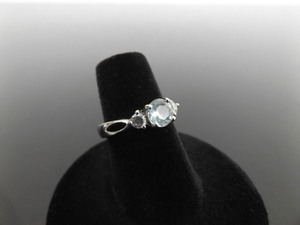 .925 Sterling Silver Topaz Crystal Ring Size 5.5