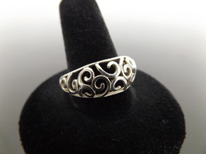 .925 Sterling Silver Scrolled Dome Ring Size 11