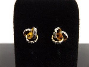 .925 Sterling Silver Diamond Accented Knot Vermeil Post Earrings