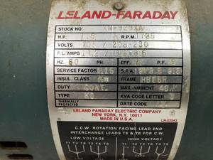 lot 22 image: 1.5 HP Electric Motor