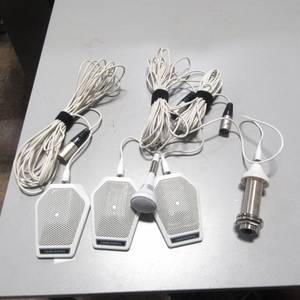 lot 56 image: Lot of 3 Audio Technica ES961RC Unidirectional Condenser Boundary Mic Microphone