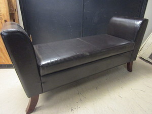 lot 707 image: UPHOLSTERED STORAGE BENCH