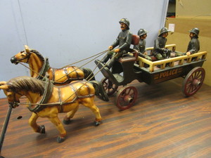 lot 720 image: VINTAGE WOOD POLICE WAGON SET