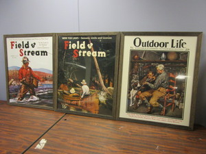 lot 734 image: FIELD & STREAM, OUTDOOR LIFE COVER PRINTS, FRAMED