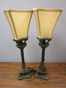 lot 738 image: TABLE LAMPS, WITH DECORATIVE BASES