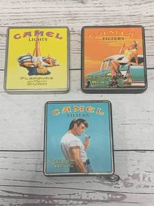 lot 4 image: Vintage Camel Metal Cigarette Containers