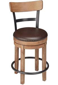 lot 24 image: Ashley Furniture Pinnadel Signature Swivel Bar Stools New $110