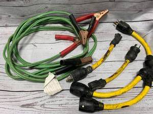 lot 31 image: Jumper Cables & 2 Electrical Adapters