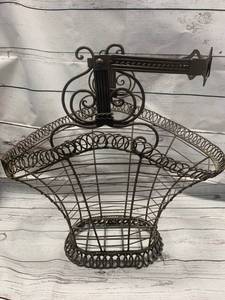 lot 71 image: Antique Metal Basket 19 High