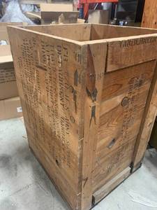 lot 73 image: United States Army Wood Planter  Garbage 31 Tall