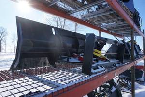 lot 26 image: Brand New Universal Mount Bobcat Skid Loader Skid Steer 8 Snow Plow Attachment