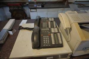 lot 54 image: Brother Office Printer, Copier, Fax Machine With 2 Nextel Office Phones