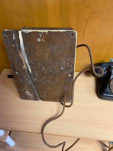lot 13 image: Vintage Crank Telephone on Base