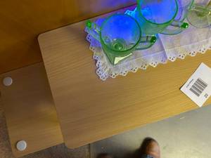 lot 18 image: Uranium Glass Sugar & Creamer