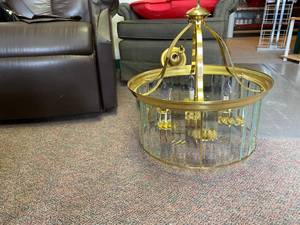 lot 17 image: Hanging Glass Sided Chandler