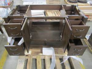 lot 19 image: allen  roth Kingscote Espresso Single Sink Vanity - Cabinet Only - WSL48RVE
