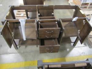 lot 20 image: allen  roth Kingscote 60-in Espresso Double Sink Bathroom Vanity - Cabinet Only - WSL60RVE