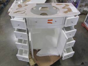 lot 22 image: Home Decorators Collection Hampton Harbor 45 in. W Vanity in White - Cabinet Only - 5459200410