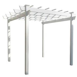 lot 205 image: Dura-Trel Kingston 7 ft. x7 ft. White Vinyl Pergola, 11300 - May Have Missing Damaged Parts.