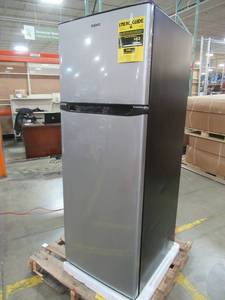 lot 220 image: Galanz GLR12TS5F 12.0 cu. ft. Top Freezer Refrigerator with Dual Door, Frost Free in Stainless Steel Look.