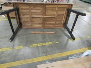 lot 269 image: Wooden Folding Outdoor Patio Table.