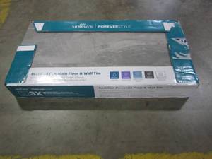 lot 125 image: Mohawk ForeverStyle 8-Pack Gray Marble 12-in x 24-in Porcelain Floor Tile (Common 12-in x 24-in Actual 11.62-in x 23.4-in) FS021224SOE1LK