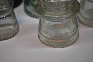 lot 28 image: 6 antique glass insulators