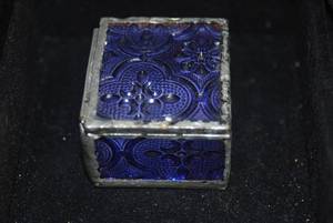 lot 5 image: Antique Leaded stain Glass jewel coffin wstones