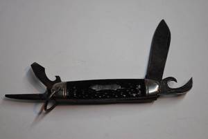 lot 42 image: Imperial Kamp-King 4 blade stag handle folder