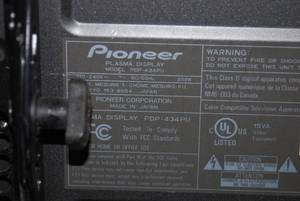 lot 3 image: Pioneer PDP-434PU plasma display monitor